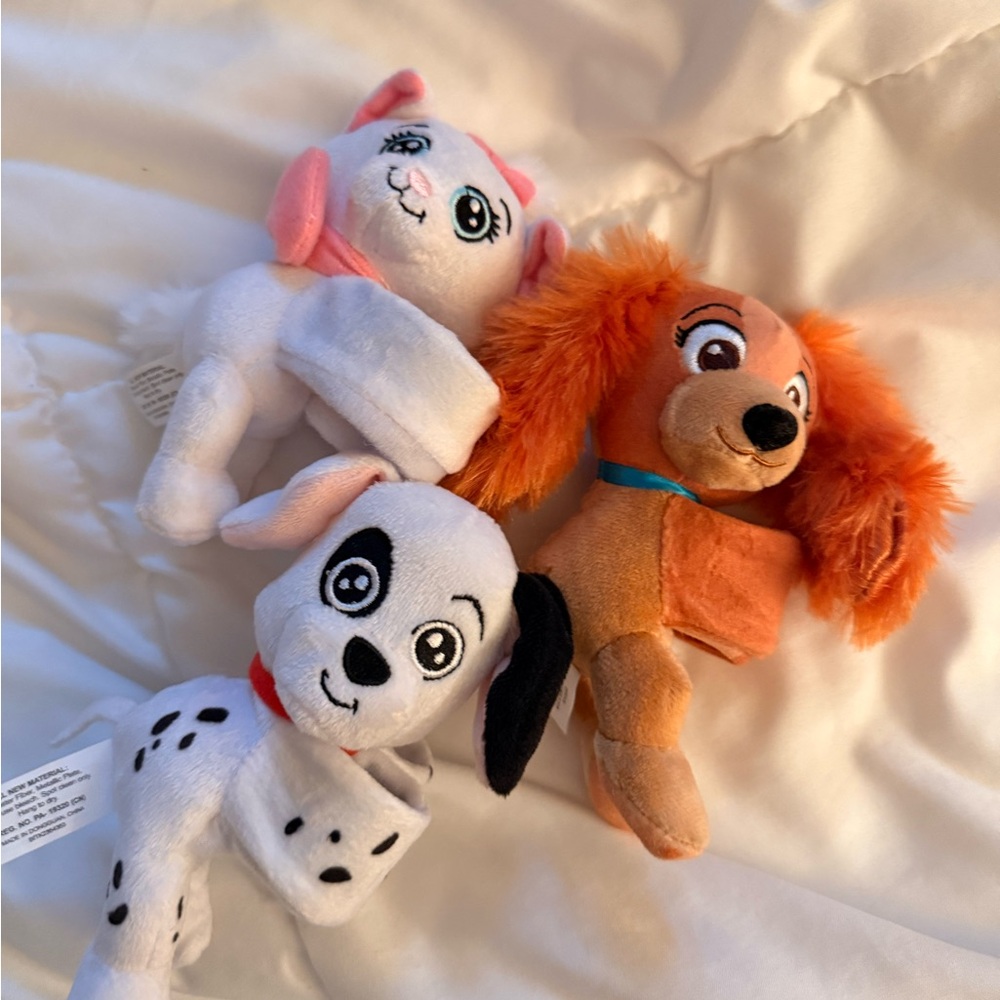 Set of Three Disney cutie cuffs, Marie, lady, and 101 Dalmatians